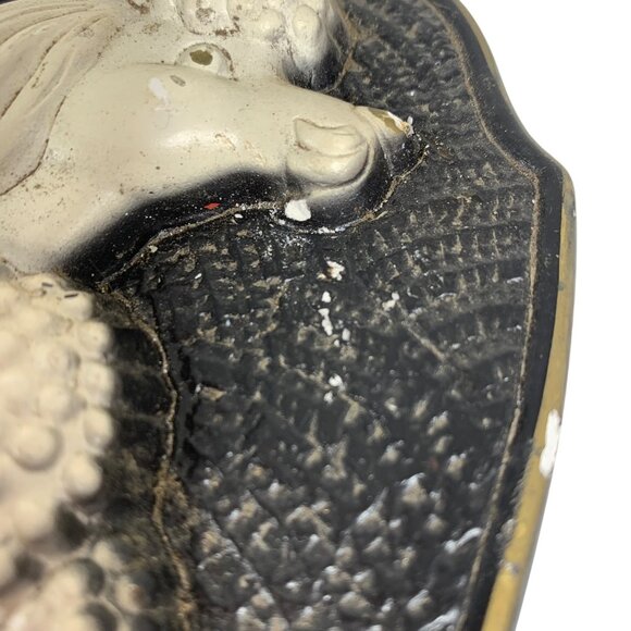 1969 Miller Studio Chalkware Plaque Off-White Standing Poodle Mid Century Modern - Picture 5 of 6